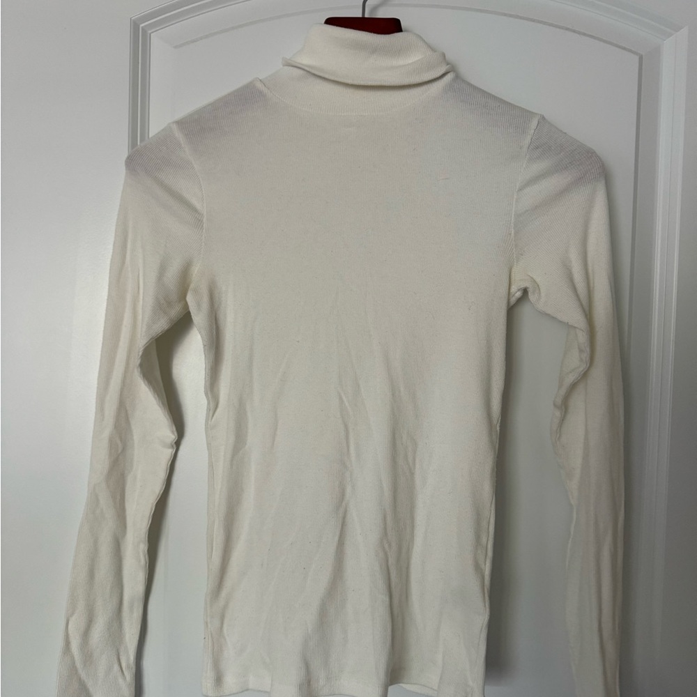 Nordstrom BP White Ribbed turtleneck Top